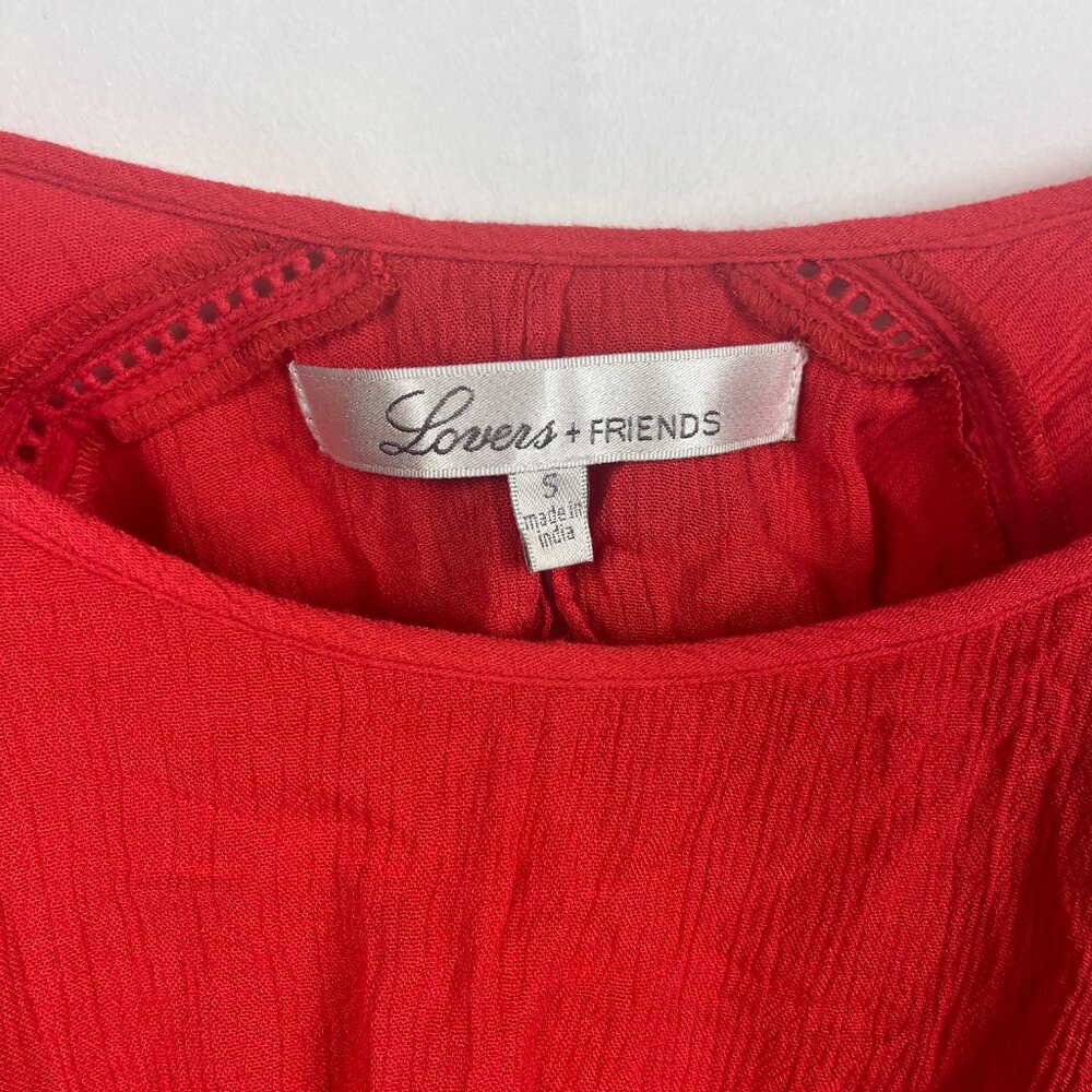 2/$30 Lovers & Friends Red Backless Romper Small - Picture 3 of 5